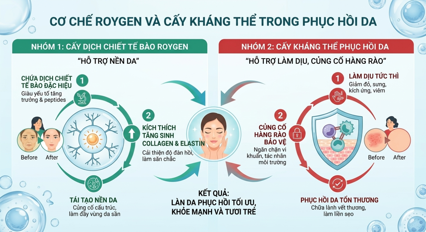 Cấy dịch chiết tế bào Roygen và cấy kháng thể phục hồi da tại Thẩm Mỹ Viện Thảo Vy