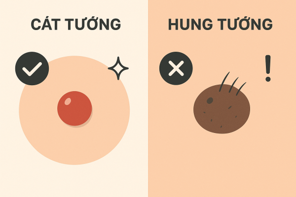 Phân biệt nốt ruồi cát tướng mang lại may mắn và nốt ruồi hung tướng cần hóa giải.
