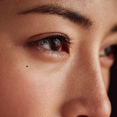 Chấm mực nhỏ được phun tại vị trí nốt ruồi phong thủy, tạo điểm nhấn may mắn cho khuôn mặt.