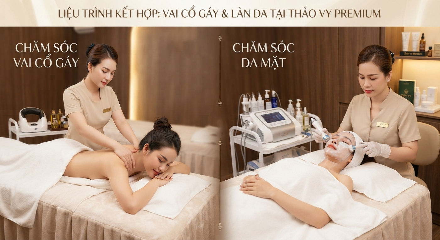 Chăm sóc vai cổ gáy và làn da với công nghệ MCT tại Thảo Vy Premium