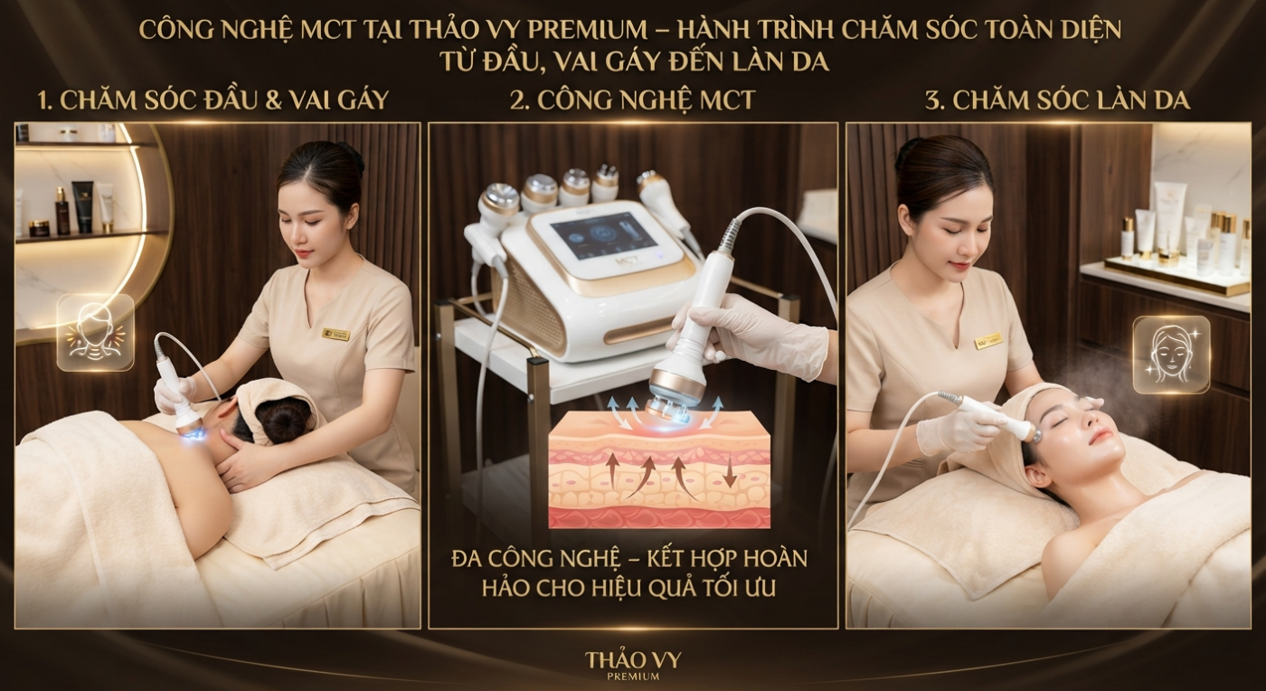 Công Nghệ MCT Tại Thảo Vy Premium – Hành Trình Chăm Sóc Toàn Diện Từ Đầu, Vai Gáy Đến Làn Da