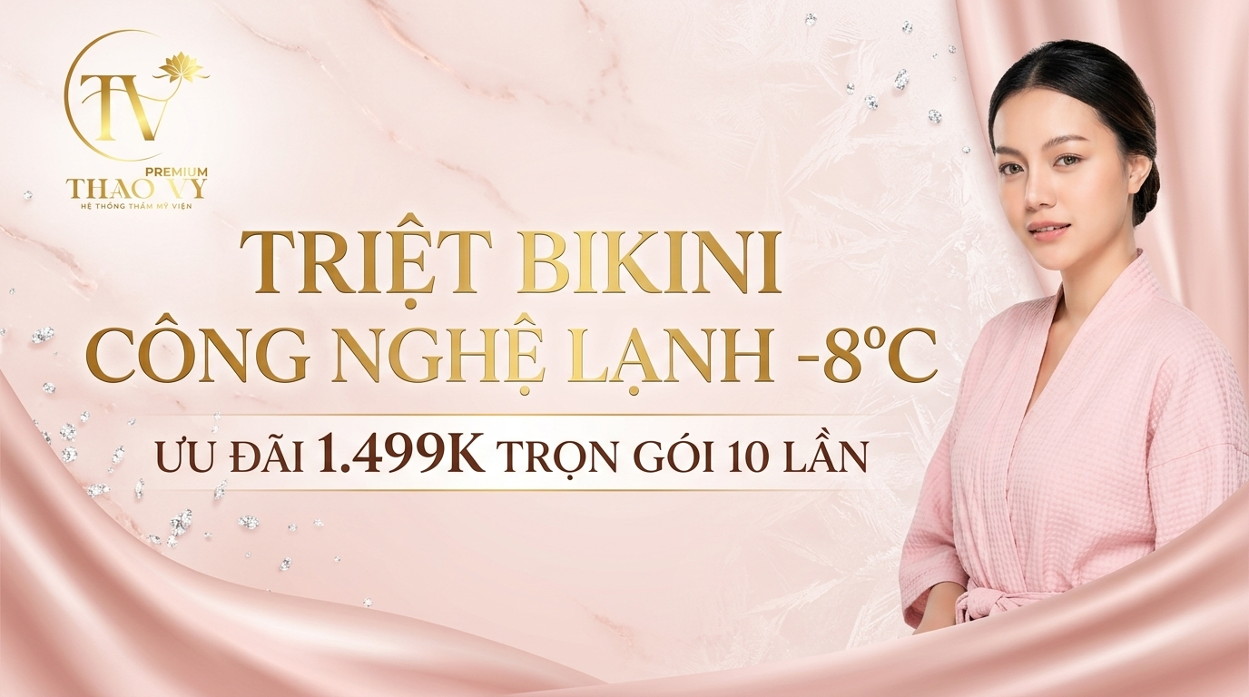 TRIỆT BIKINI CÔNG NGHỆ LẠNH -8°C TẠI THẢO VY PREMIUM – ƯU ĐÃI 1.499K TRỌN GÓI 10 LẦN